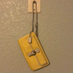 Coach yellow wristlet